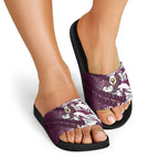 Manly Warringah Sea Eagles Rugby Slide Sandals Fierce Mascot Geometric Tribal Art