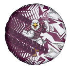 Manly Warringah Sea Eagles Rugby Spare Tire Cover Fierce Mascot Geometric Tribal Art