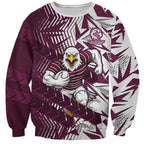 Manly Warringah Sea Eagles Rugby Sweatshirt Fierce Mascot Geometric Tribal Art