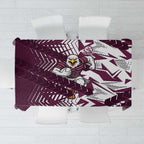 Manly Warringah Sea Eagles Rugby Tablecloth Fierce Mascot Geometric Tribal Art