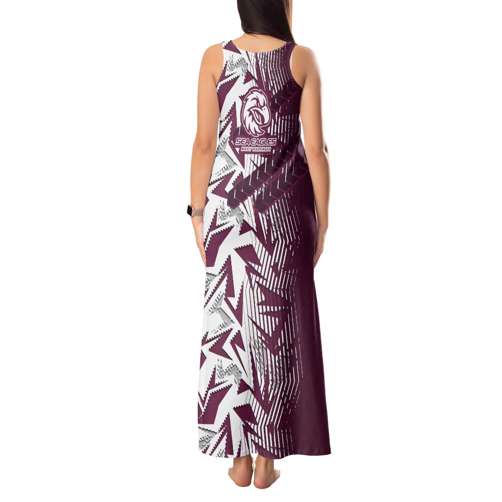 Manly Warringah Sea Eagles Rugby Tank Maxi Dress Fierce Mascot Geometric Tribal Art