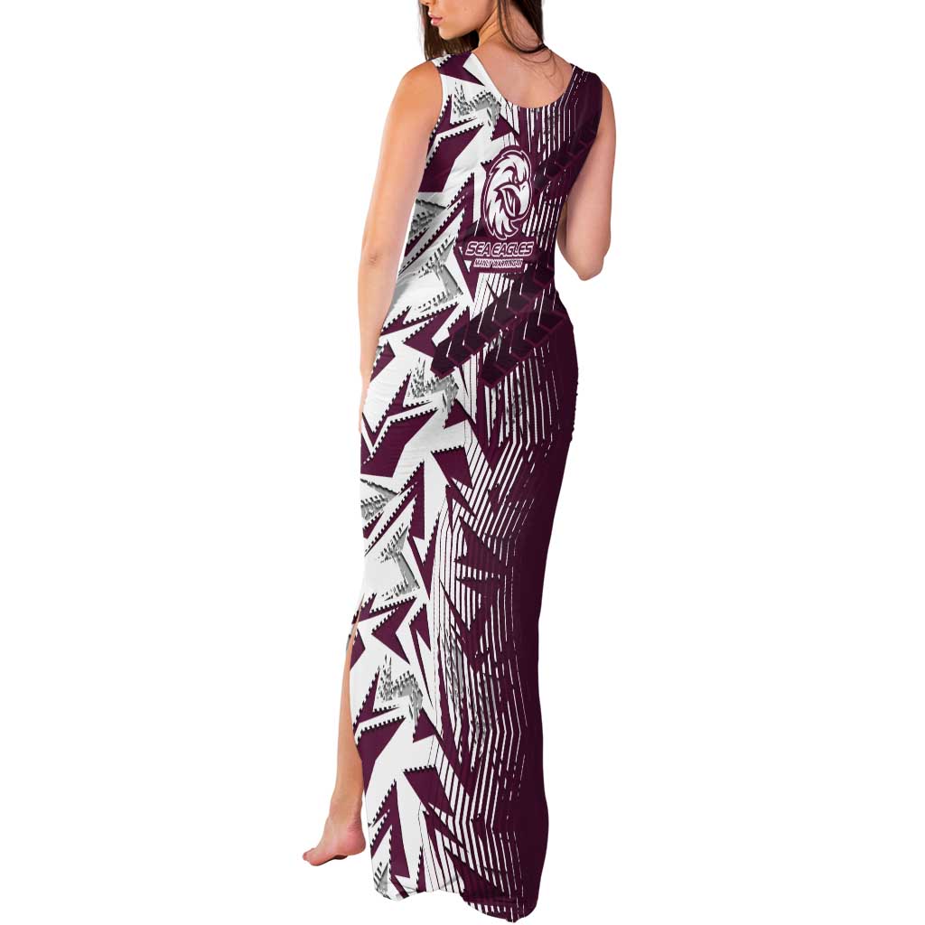 Manly Warringah Sea Eagles Rugby Tank Maxi Dress Fierce Mascot Geometric Tribal Art