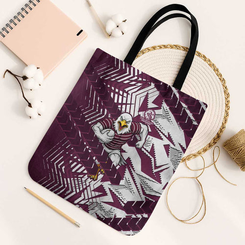 Manly Warringah Sea Eagles Rugby Tote Bag Fierce Mascot Geometric Tribal Art