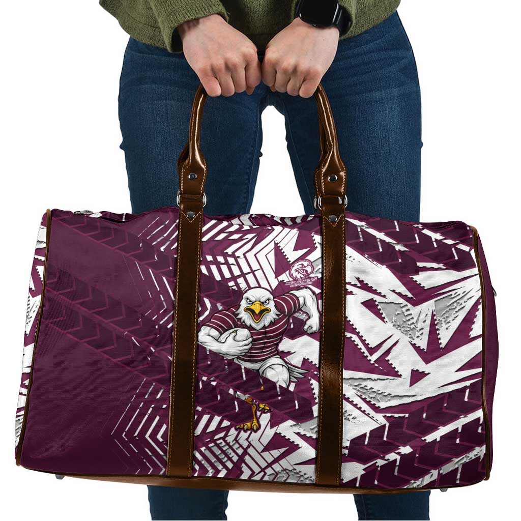 Manly Warringah Sea Eagles Rugby Travel Bag Fierce Mascot Geometric Tribal Art