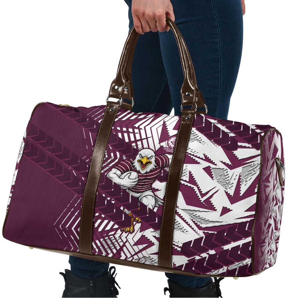 Manly Warringah Sea Eagles Rugby Travel Bag Fierce Mascot Geometric Tribal Art
