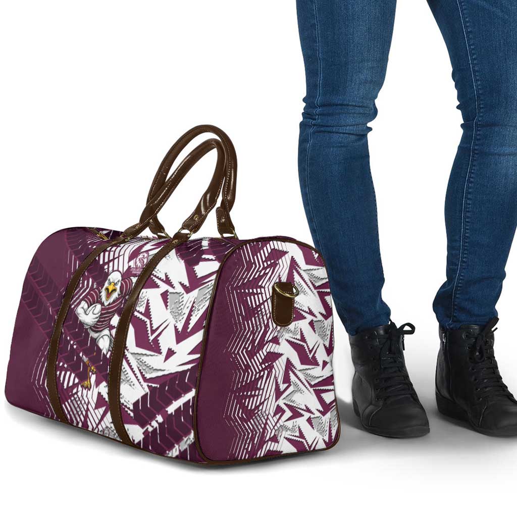 Manly Warringah Sea Eagles Rugby Travel Bag Fierce Mascot Geometric Tribal Art