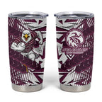 Manly Warringah Sea Eagles Rugby Tumbler Cup Fierce Mascot Geometric Tribal Art