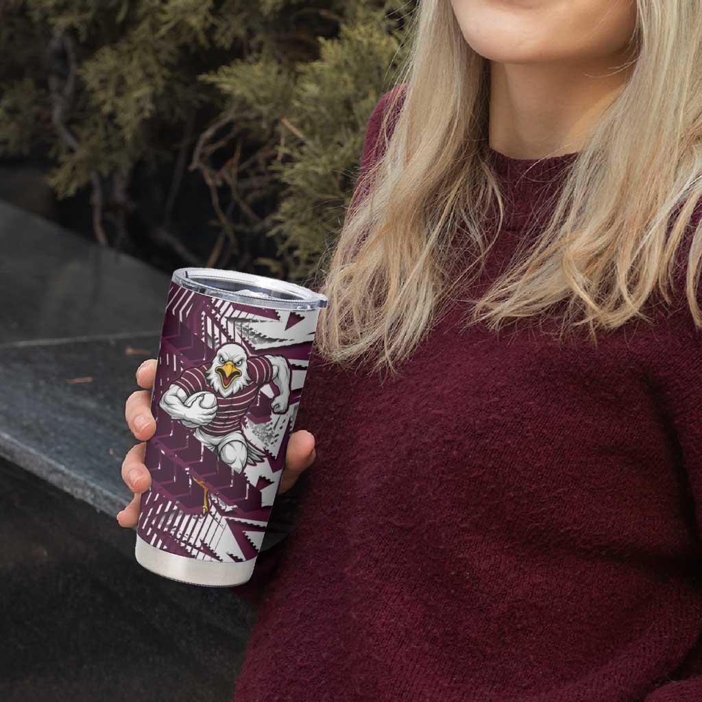 Manly Warringah Sea Eagles Rugby Tumbler Cup Fierce Mascot Geometric Tribal Art