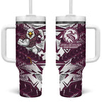 Manly Warringah Sea Eagles Rugby Tumbler With Handle Fierce Mascot Geometric Tribal Art