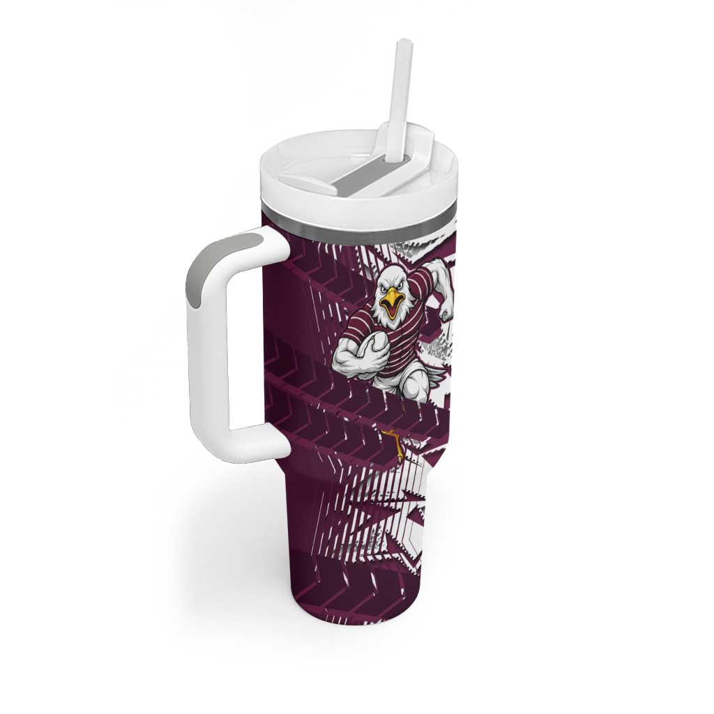 Manly Warringah Sea Eagles Rugby Tumbler With Handle Fierce Mascot Geometric Tribal Art
