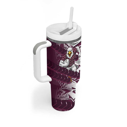 Manly Warringah Sea Eagles Rugby Tumbler With Handle Fierce Mascot Geometric Tribal Art