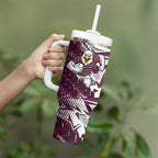 Manly Warringah Sea Eagles Rugby Tumbler With Handle Fierce Mascot Geometric Tribal Art
