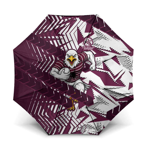 Manly Warringah Sea Eagles Rugby Umbrella Fierce Mascot Geometric Tribal Art