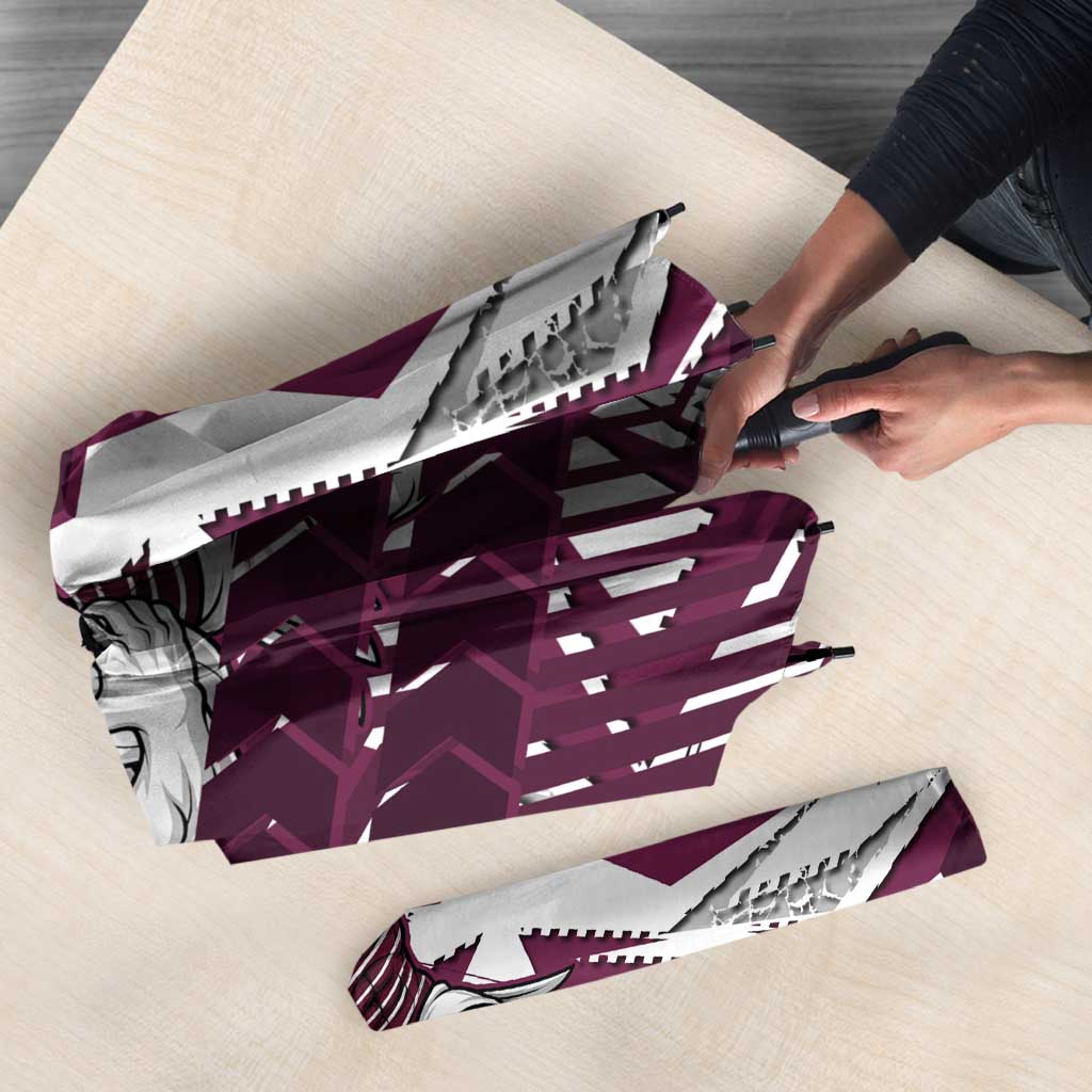 Manly Warringah Sea Eagles Rugby Umbrella Fierce Mascot Geometric Tribal Art