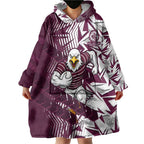 Manly Warringah Sea Eagles Rugby Wearable Blanket Hoodie Fierce Mascot Geometric Tribal Art