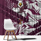 Manly Warringah Sea Eagles Rugby Window Curtain Fierce Mascot Geometric Tribal Art