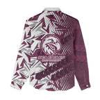 Manly Warringah Sea Eagles Rugby Women Casual Shirt Fierce Mascot Geometric Tribal Art