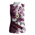 Manly Warringah Sea Eagles Rugby Women Sleeveless Polo Shirt Fierce Mascot Geometric Tribal Art