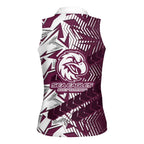 Manly Warringah Sea Eagles Rugby Women Sleeveless Polo Shirt Fierce Mascot Geometric Tribal Art