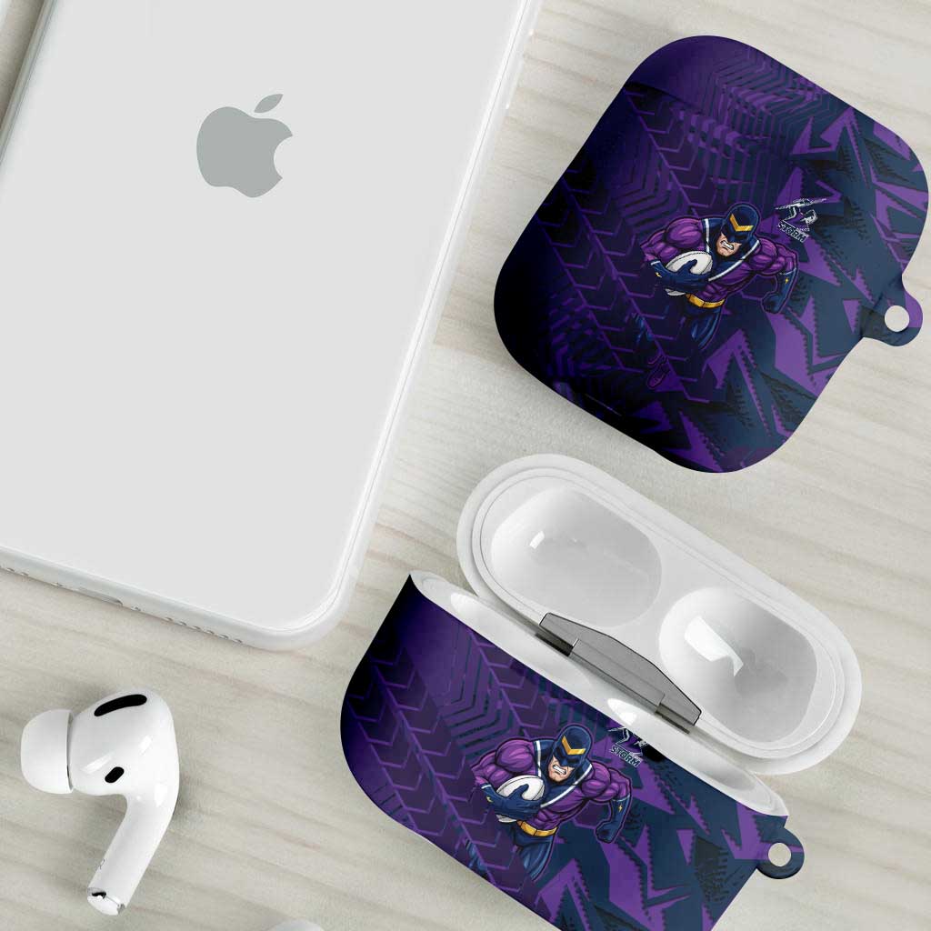 Melbourne Storm Rugby AirPods Case Fierce Mascot Geometric Tribal Art