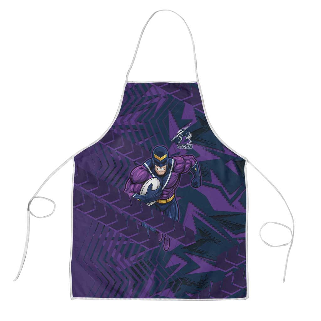 Melbourne Storm Rugby Apron Fierce Mascot Geometric Tribal Art