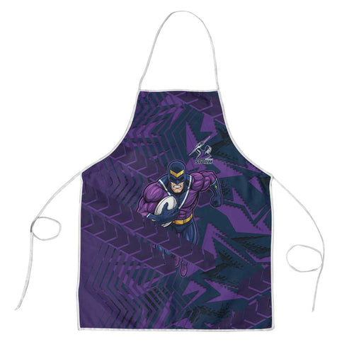 Melbourne Storm Rugby Apron Fierce Mascot Geometric Tribal Art