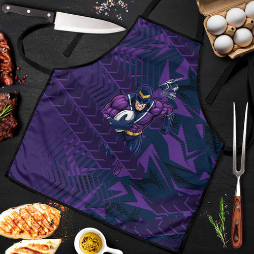 Melbourne Storm Rugby Apron Fierce Mascot Geometric Tribal Art
