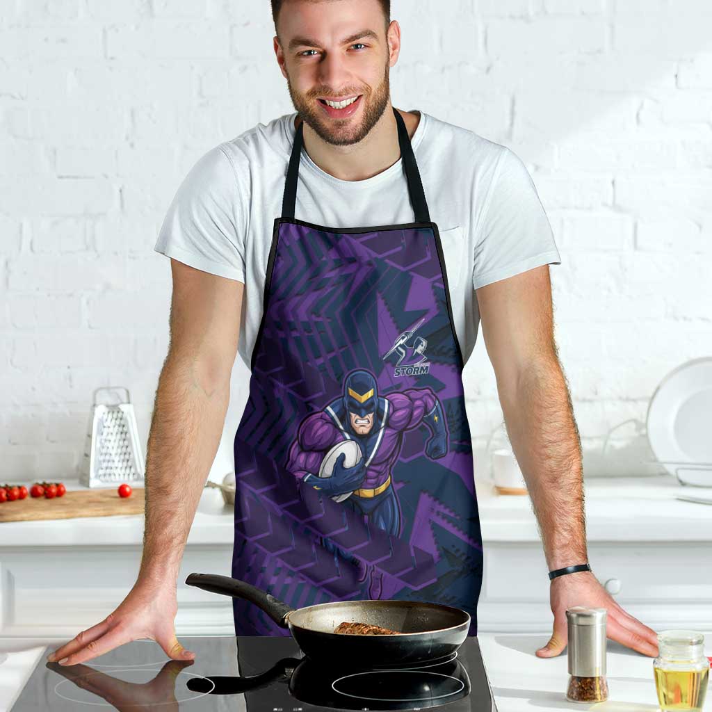Melbourne Storm Rugby Apron Fierce Mascot Geometric Tribal Art