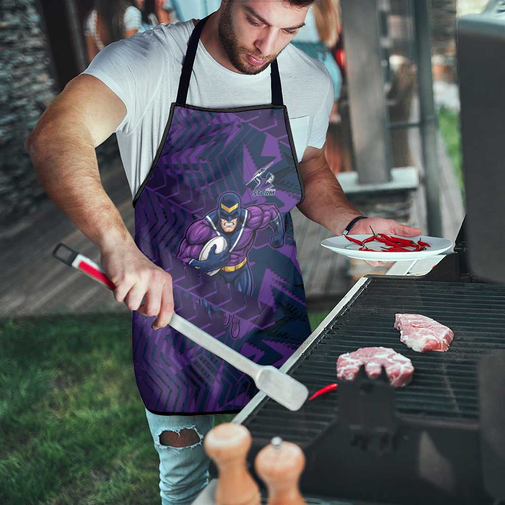 Melbourne Storm Rugby Apron Fierce Mascot Geometric Tribal Art