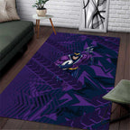 Melbourne Storm Rugby Area Rug Fierce Mascot Geometric Tribal Art