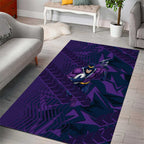 Melbourne Storm Rugby Area Rug Fierce Mascot Geometric Tribal Art