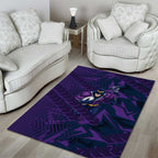 Melbourne Storm Rugby Area Rug Fierce Mascot Geometric Tribal Art