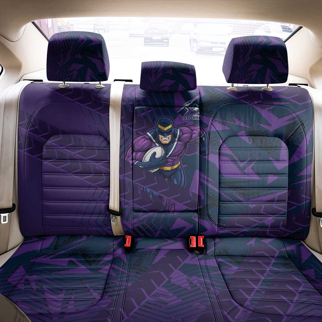 Melbourne Storm Rugby Back Car Seat Cover Fierce Mascot Geometric Tribal Art