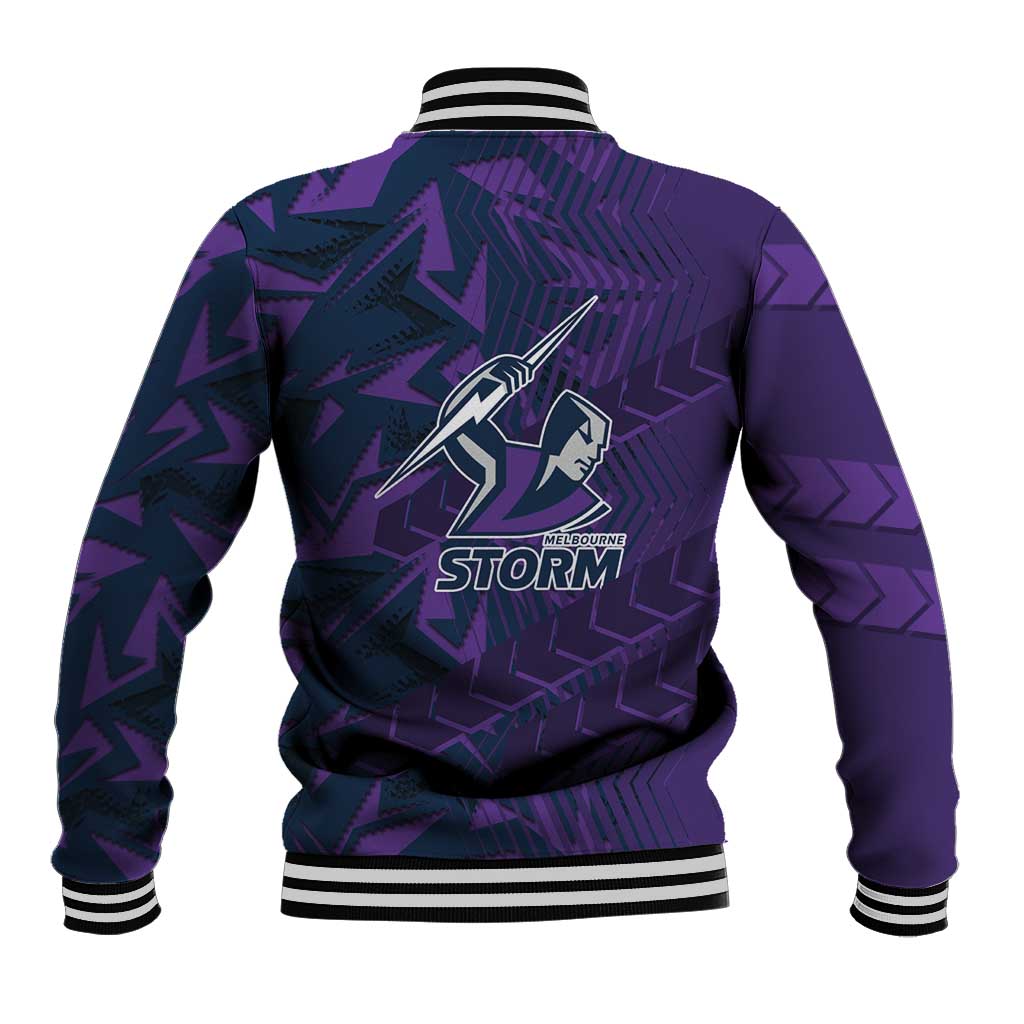 Melbourne Storm Rugby Baseball Jacket Fierce Mascot Geometric Tribal Art
