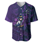 Melbourne Storm Rugby Baseball Jersey Fierce Mascot Geometric Tribal Art