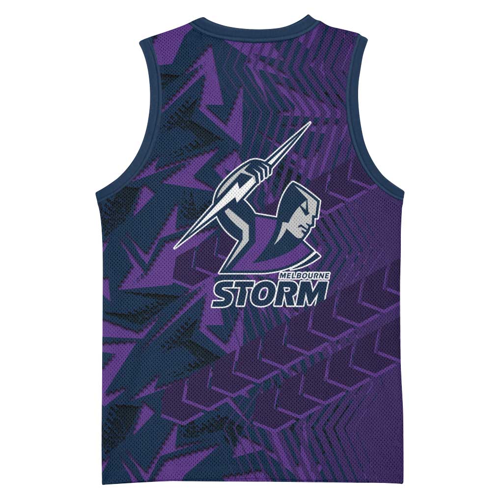Melbourne Storm Rugby Basketball Jersey Fierce Mascot Geometric Tribal Art