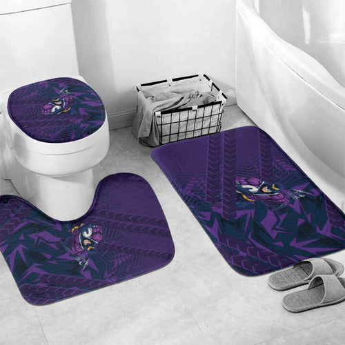 Melbourne Storm Rugby Bathroom Set Fierce Mascot Geometric Tribal Art