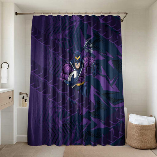 Melbourne Storm Rugby Bathroom Set Fierce Mascot Geometric Tribal Art