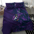 Melbourne Storm Rugby Bedding Set Fierce Mascot Geometric Tribal Art