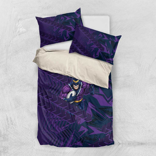 Melbourne Storm Rugby Bedding Set Fierce Mascot Geometric Tribal Art