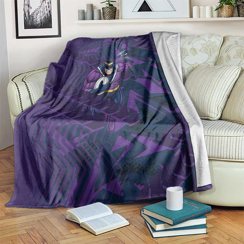 Melbourne Storm Rugby Blanket Fierce Mascot Geometric Tribal Art