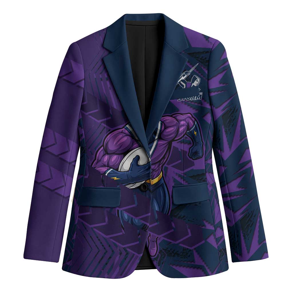 Melbourne Storm Rugby Blazer Fierce Mascot Geometric Tribal Art