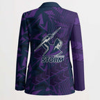 Melbourne Storm Rugby Blazer Fierce Mascot Geometric Tribal Art