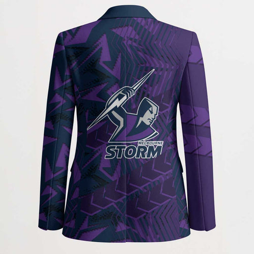 Melbourne Storm Rugby Blazer Fierce Mascot Geometric Tribal Art