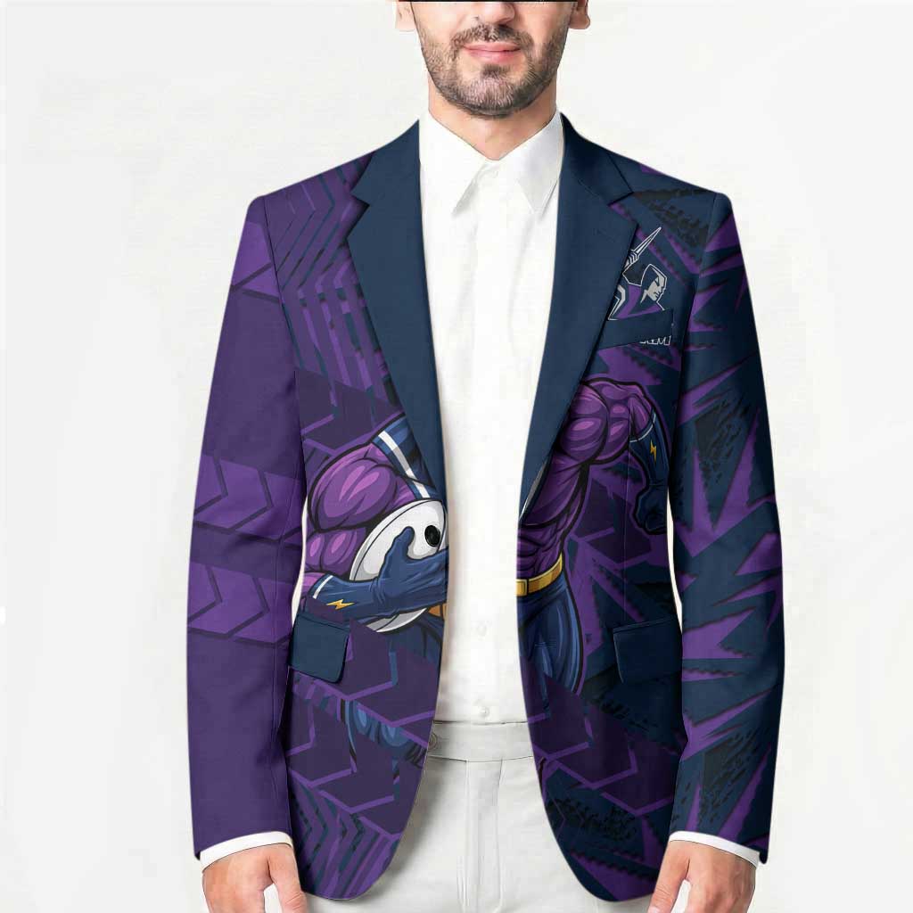Melbourne Storm Rugby Blazer Fierce Mascot Geometric Tribal Art