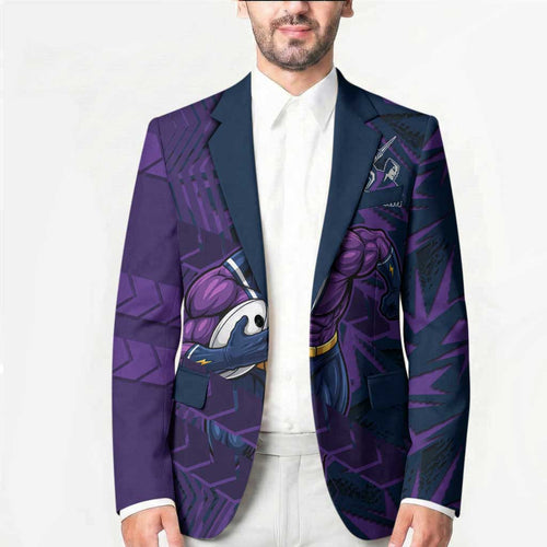 Melbourne Storm Rugby Blazer Fierce Mascot Geometric Tribal Art