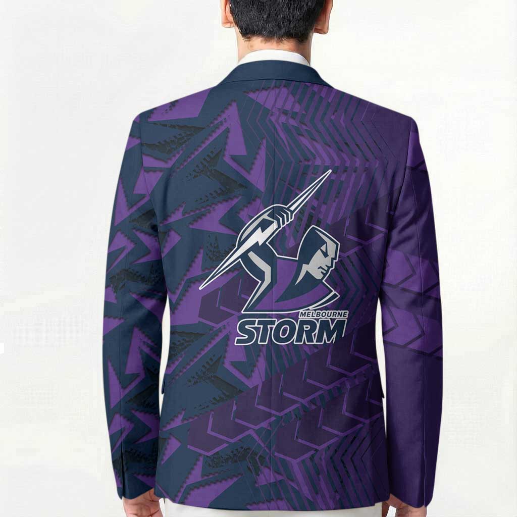 Melbourne Storm Rugby Blazer Fierce Mascot Geometric Tribal Art