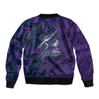 Melbourne Storm Rugby Bomber Jacket Fierce Mascot Geometric Tribal Art