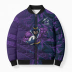 Melbourne Storm Rugby Bomber Puffer Jacket Fierce Mascot Geometric Tribal Art