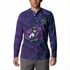 Melbourne Storm Rugby Button Sweatshirt Fierce Mascot Geometric Tribal Art